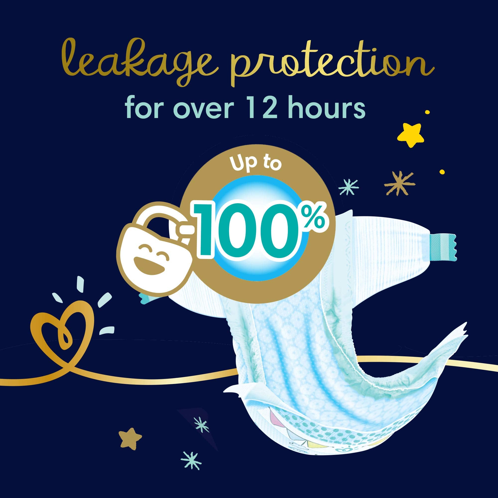 Pampers Premium Care Extra Sleep Protection Night Diapers, Size 5, 12-17Kg, 40 Diaper Count حفاضات بامبرز بريميوم كير لحماية اضافية اثناء النوم، مقاس 5، 12-17 كجم، عدد 40 حفاضة Pampers Premium Care Extra Sleep Protection Night Diapers, Size 5, 12-17Kg, 40 Diaper Count حفاضات بامبرز بريميوم كير لحماية اضافية اثناء النوم، مقاس 5، 12-17 كجم، عدد 40 حفاضة